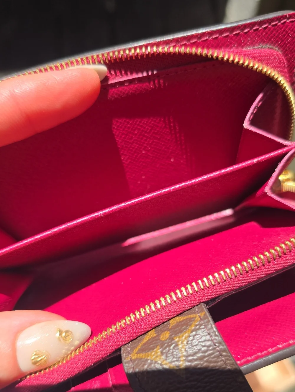 Louis Vuitton Juliette Wallet Monogram Fuchsia Compact Wallet Box Dust Bag